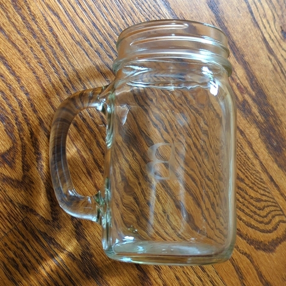Mason Jar Drinking Glass with "B" Initial - Picture 4 of 4